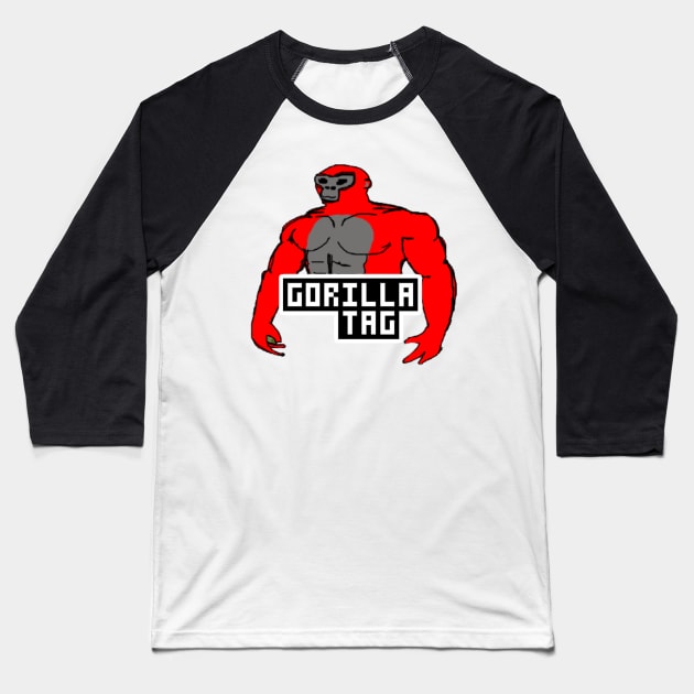 Gorilla Tag Red Monke VR Gamer Merch Baseball T-Shirt by gts